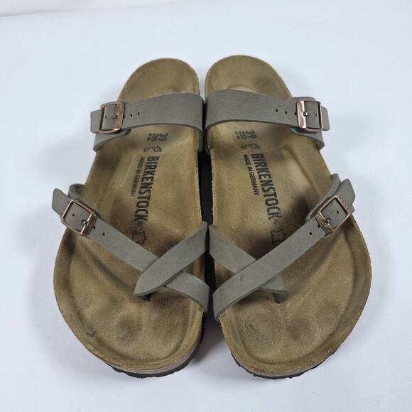 Birkenstock Mayari Stone Gray Birko-Flor Slide Sandals Sz 39 EU/ Wmns 8.5 US - Picture 4 of 10